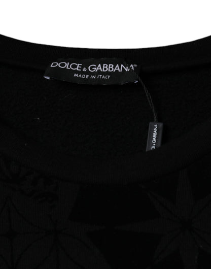 Dolce &amp; Gabbana – Schwarzer Sweatshirtpullover mit Rundhalsausschnitt und Print