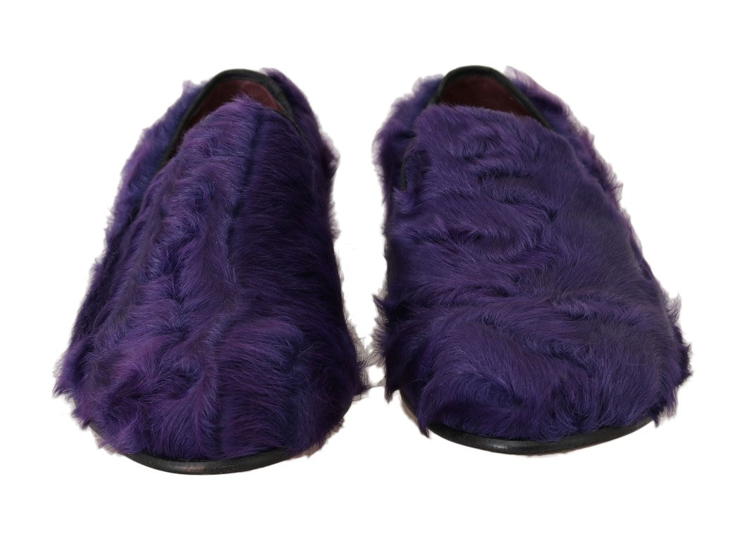 Dolce &amp; Gabbana Lilafarbene Loafer aus Schafspelz