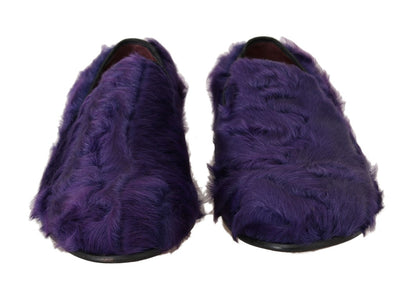 Dolce &amp; Gabbana Lilafarbene Loafer aus Schafspelz