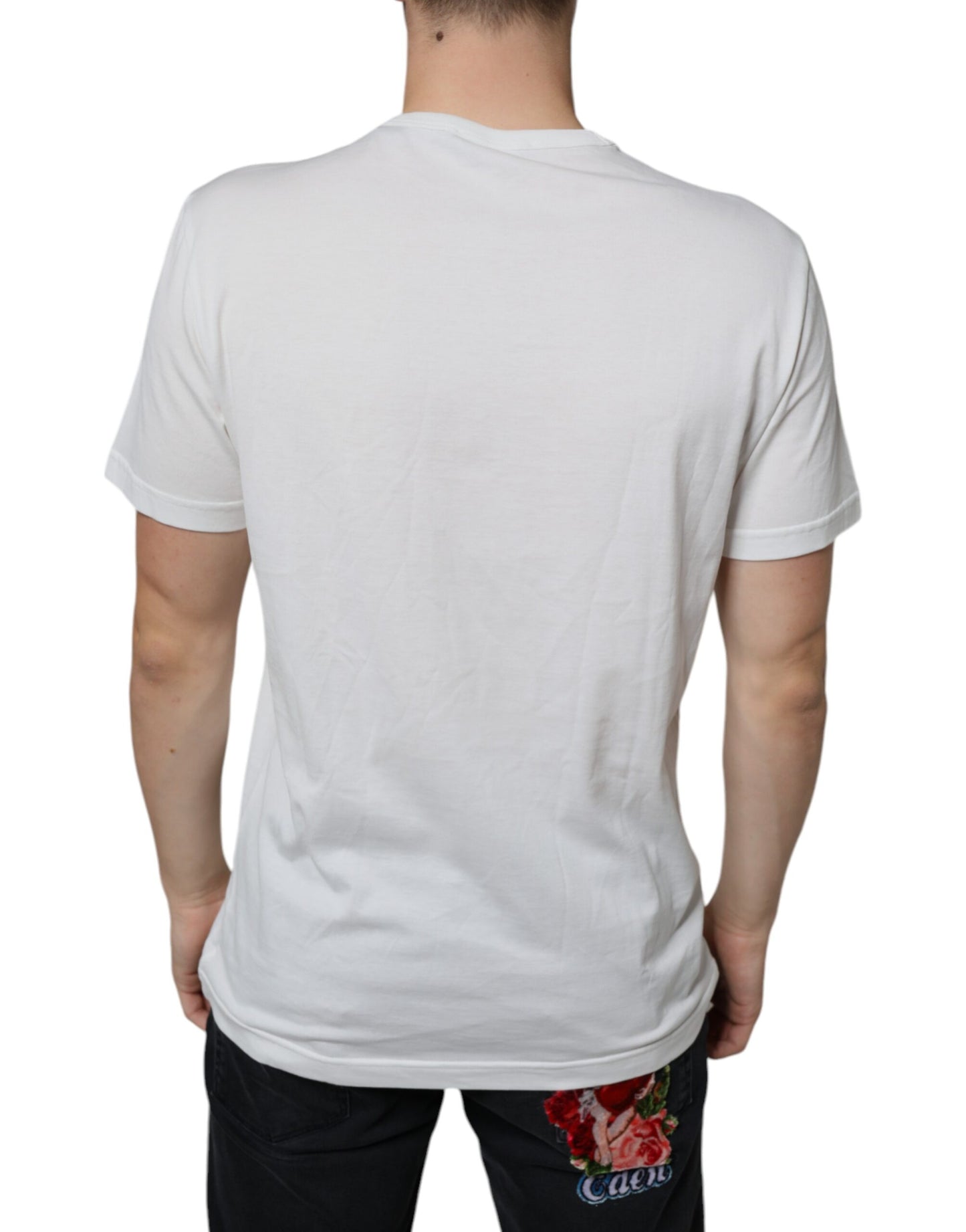 Dolce &amp; Gabbana White Cotton DG Logo Print T-shirt