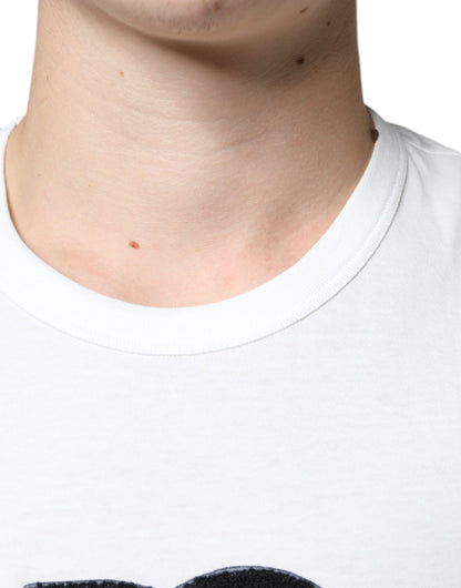 Dolce &amp; Gabbana White Cotton DG Logo Print T-shirt