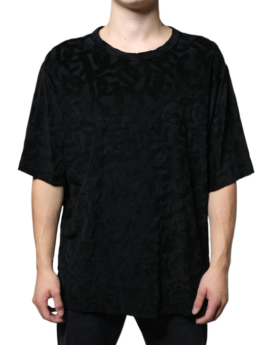 Dolce &amp; Gabbana – Schwarzes T-Shirt mit DG Mania-Logoprint