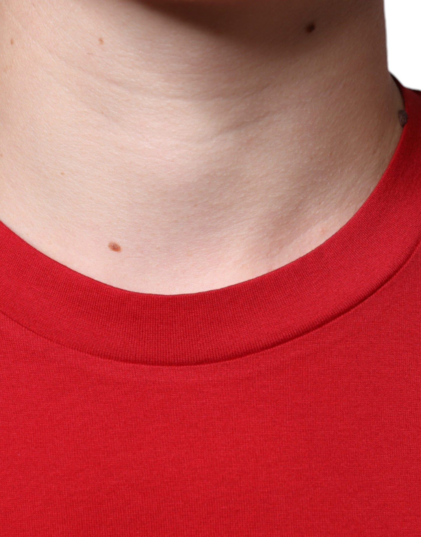 Dolce &amp; Gabbana – Rotes Baumwoll-T-Shirt mit Rundhalsausschnitt und DG-Logo-Print