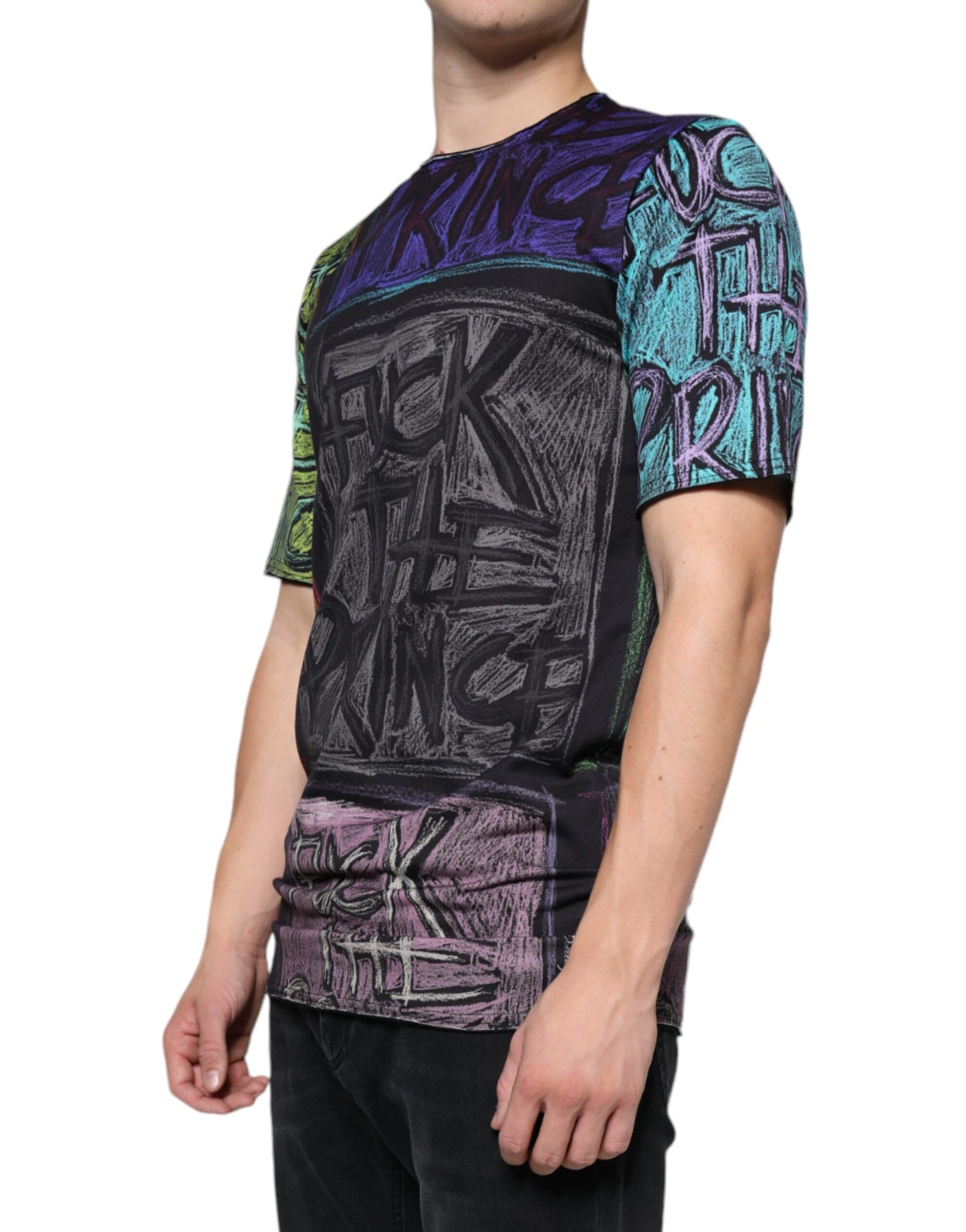 Dolce &amp; Gabbana Baumwoll-T-Shirt mit mehrfarbigem Grafikdruck
