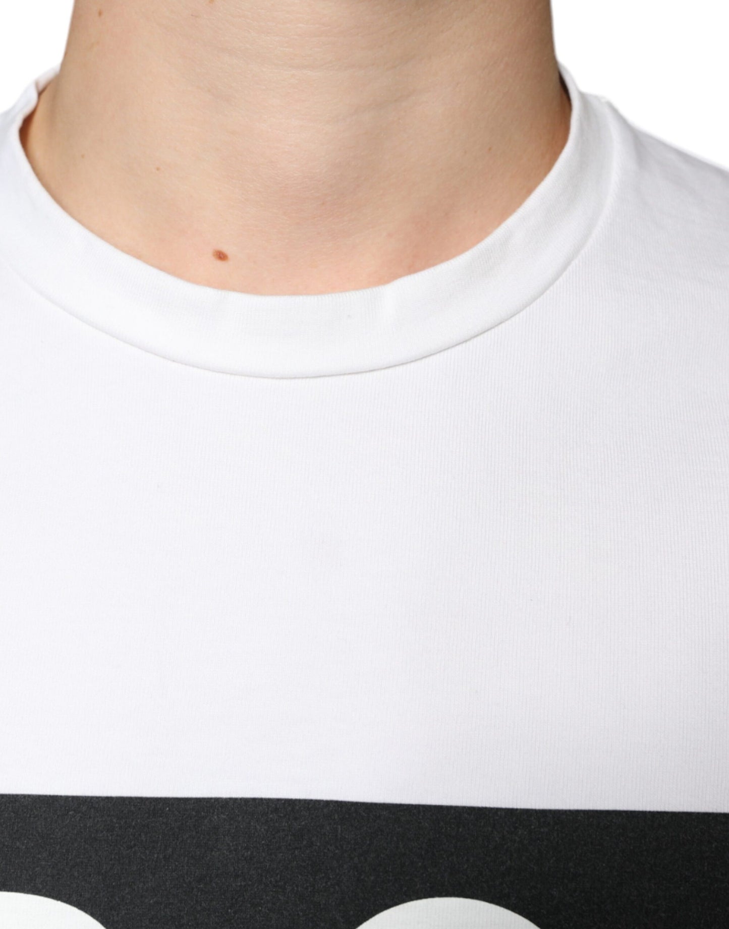 Dolce &amp; Gabbana White Cotton DG Logo Print Casual T-shirt