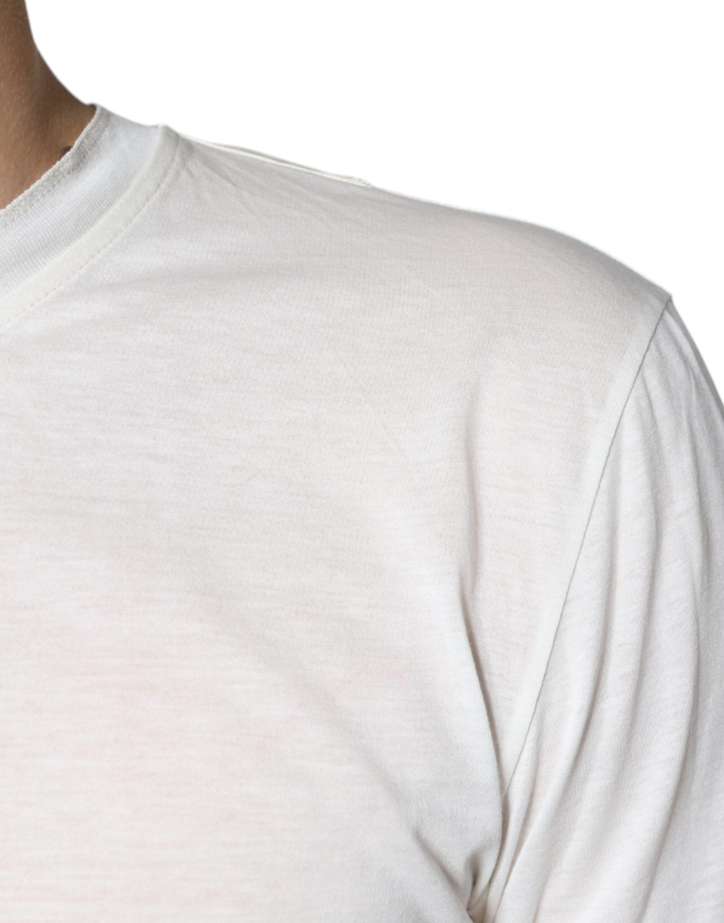 Dolce &amp; Gabbana Off White Cotton Short Sleeves T-shirt