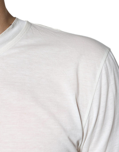 Dolce &amp; Gabbana Off White Cotton Short Sleeves T-shirt