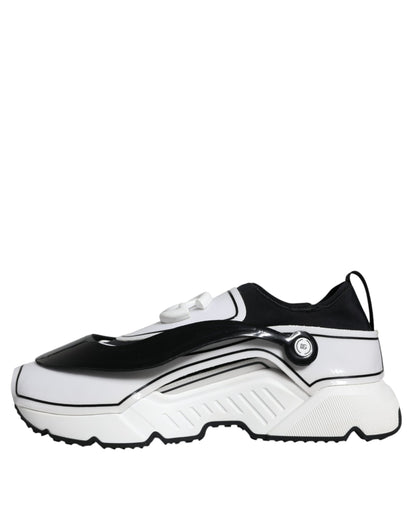 Dolce &amp; Gabbana – Daymaster – Sneaker mit Logo-Plakette in Weiß und Schwarz