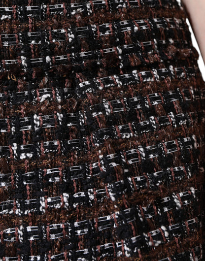 Dolce &amp; Gabbana – Mehrfarbiger A-Linien-Minirock aus Tartan-Tweed mit hoher Taille