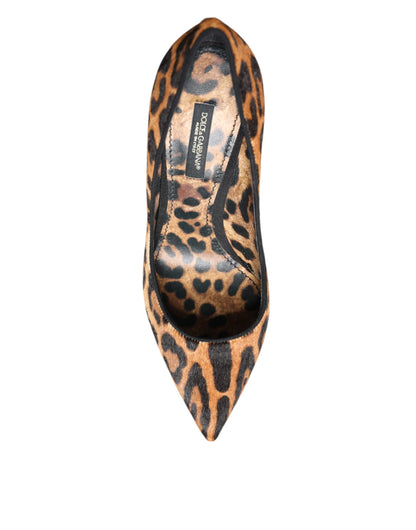 Dolce &amp; Gabbana Braune Pumps mit Leopardenmuster aus Kalbshaar