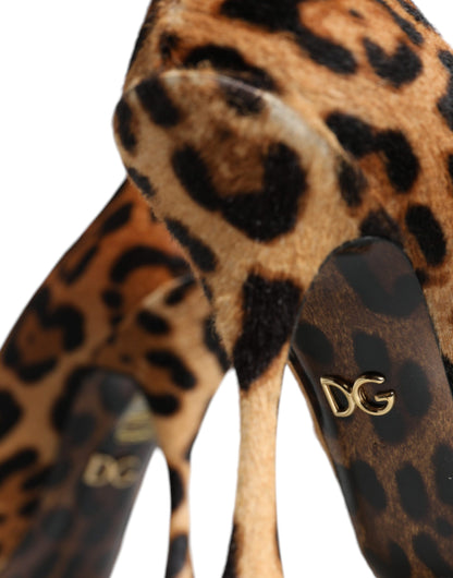 Dolce &amp; Gabbana Braune Pumps mit Leopardenmuster aus Kalbshaar