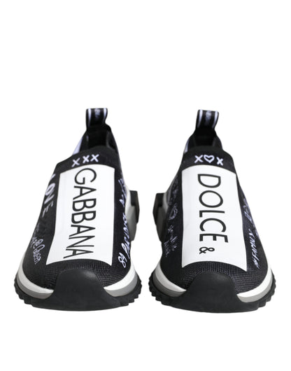 Dolce &amp; Gabbana Schwarz Weiß Sorrento Low Top Sneakers Schuhe