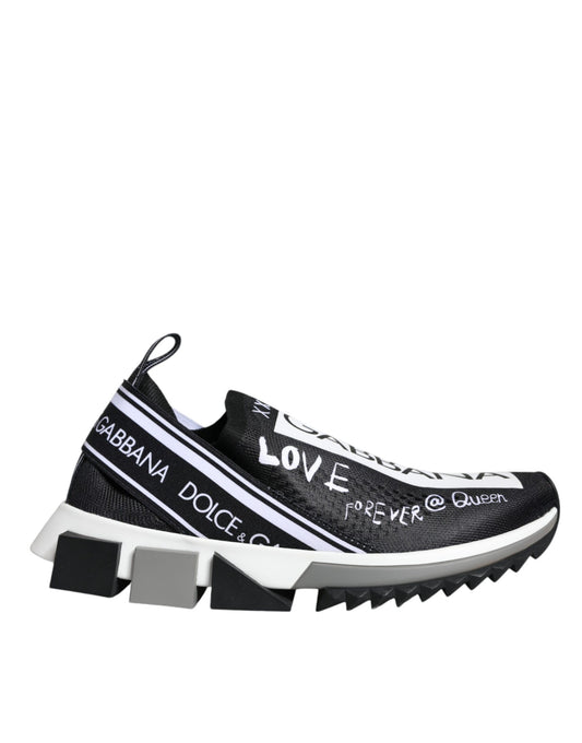 Dolce &amp; Gabbana Schwarz Weiß Sorrento Low Top Sneakers Schuhe