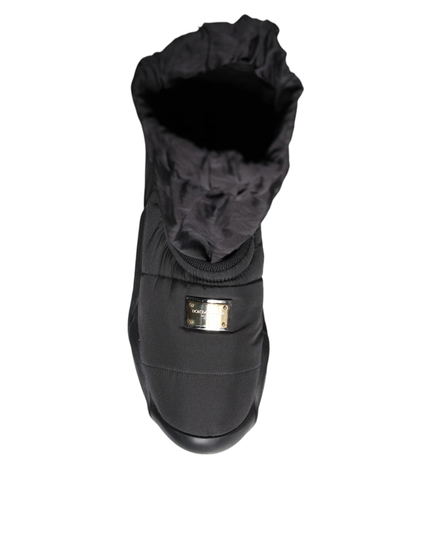 Dolce &amp; Gabbana – Schwarze Slip-On-Wellensocken-Sneakers