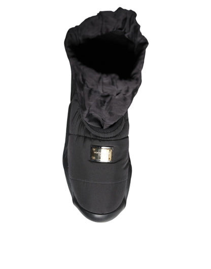 Dolce &amp; Gabbana – Schwarze Slip-On-Wellensocken-Sneakers