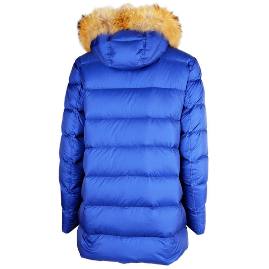 Blaue Nylon-Herrenjacke hinzufügen