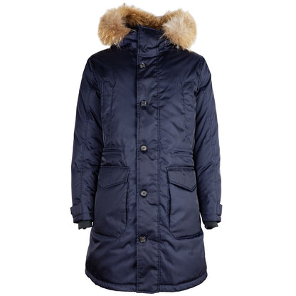 Blaue Nylon-Herrenjacke hinzufügen