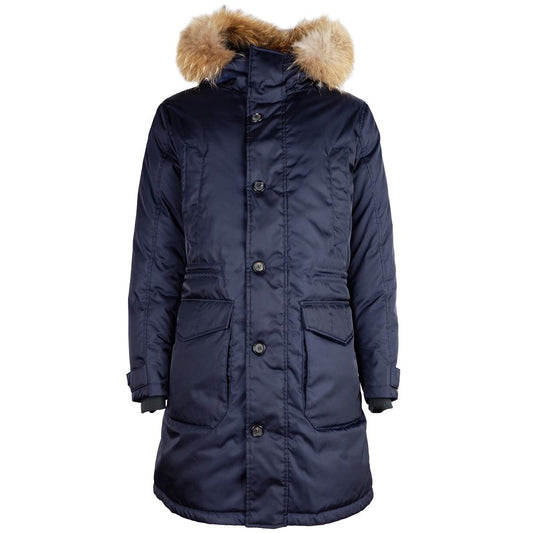 Blaue Nylon-Herrenjacke hinzufügen