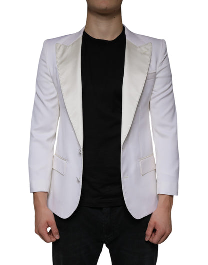 Dolce &amp; Gabbana Off White Wool Single Breasted Dress Blazer
