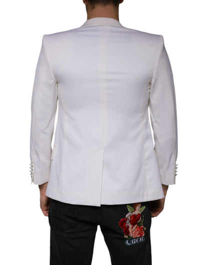 Dolce &amp; Gabbana Off White Wool Single Breasted Dress Blazer