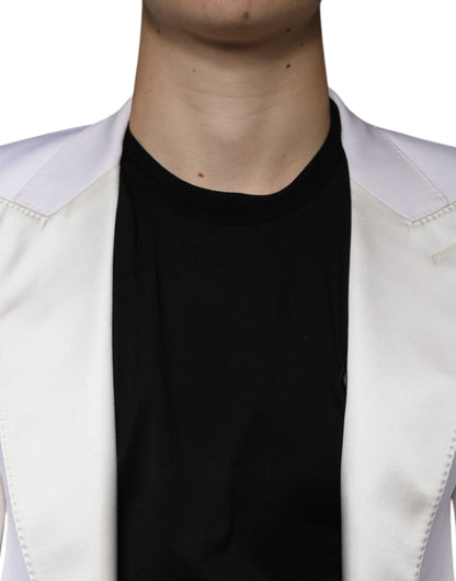 Dolce &amp; Gabbana Off White Wool Single Breasted Dress Blazer