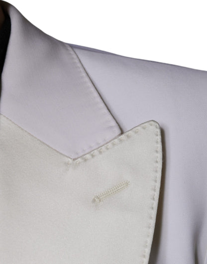 Dolce &amp; Gabbana Off White Wool Single Breasted Dress Blazer