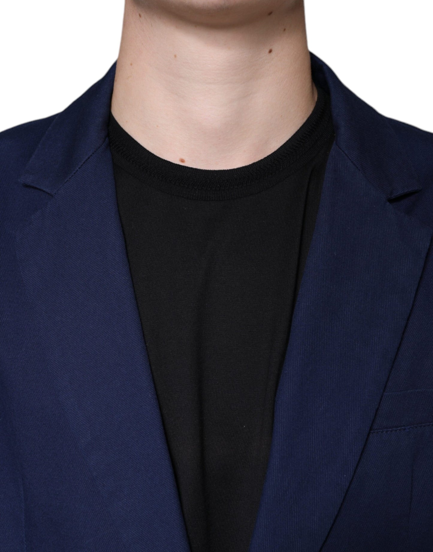 Dolce &amp; Gabbana Blue Notch Single Breasted Dress Coat Blazer