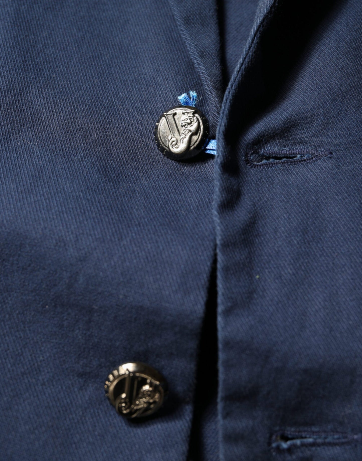 Dolce &amp; Gabbana Blue Notch Single Breasted Dress Coat Blazer