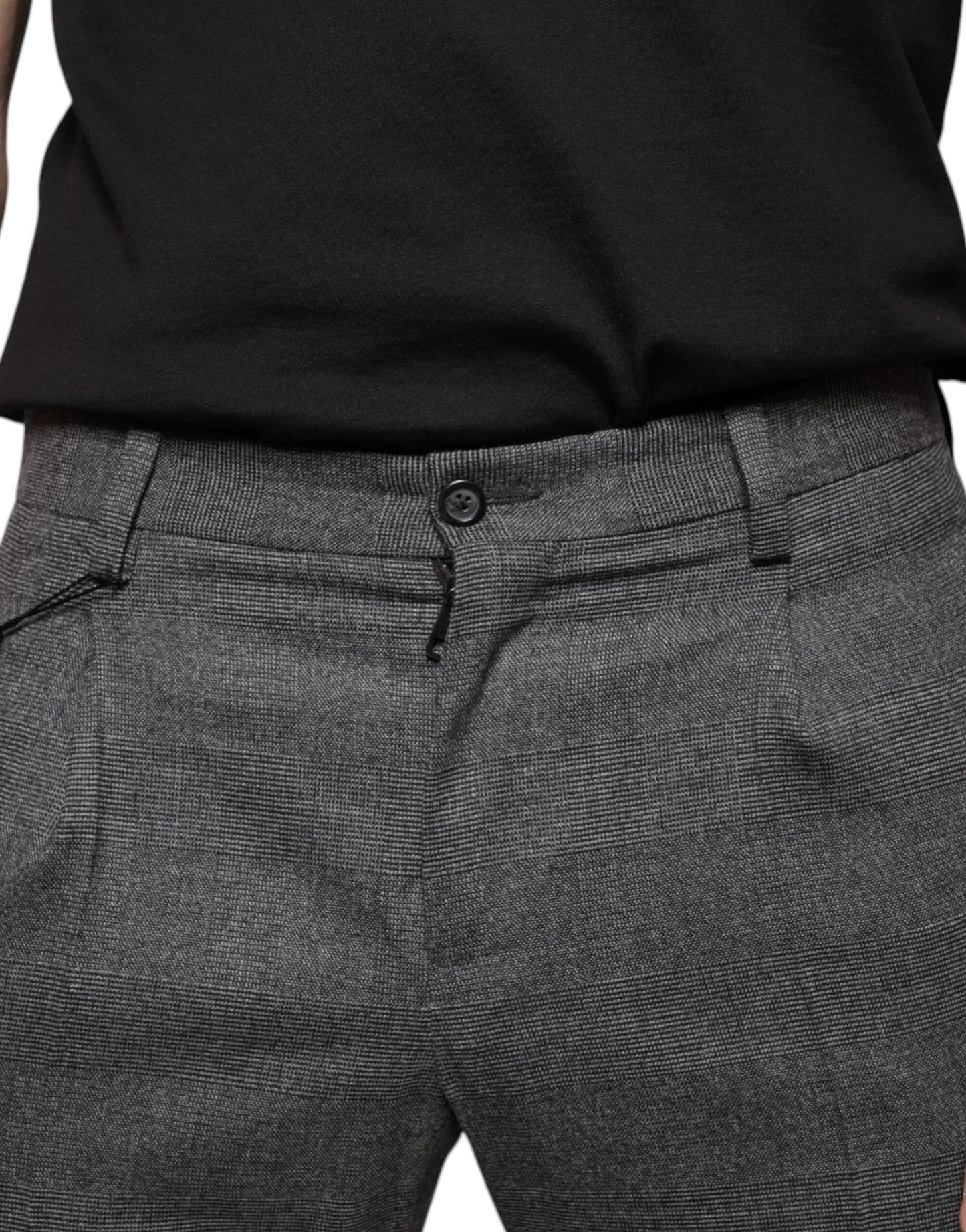Dolce &amp; Gabbana Gray Check Tartan Wool Skinny Pants