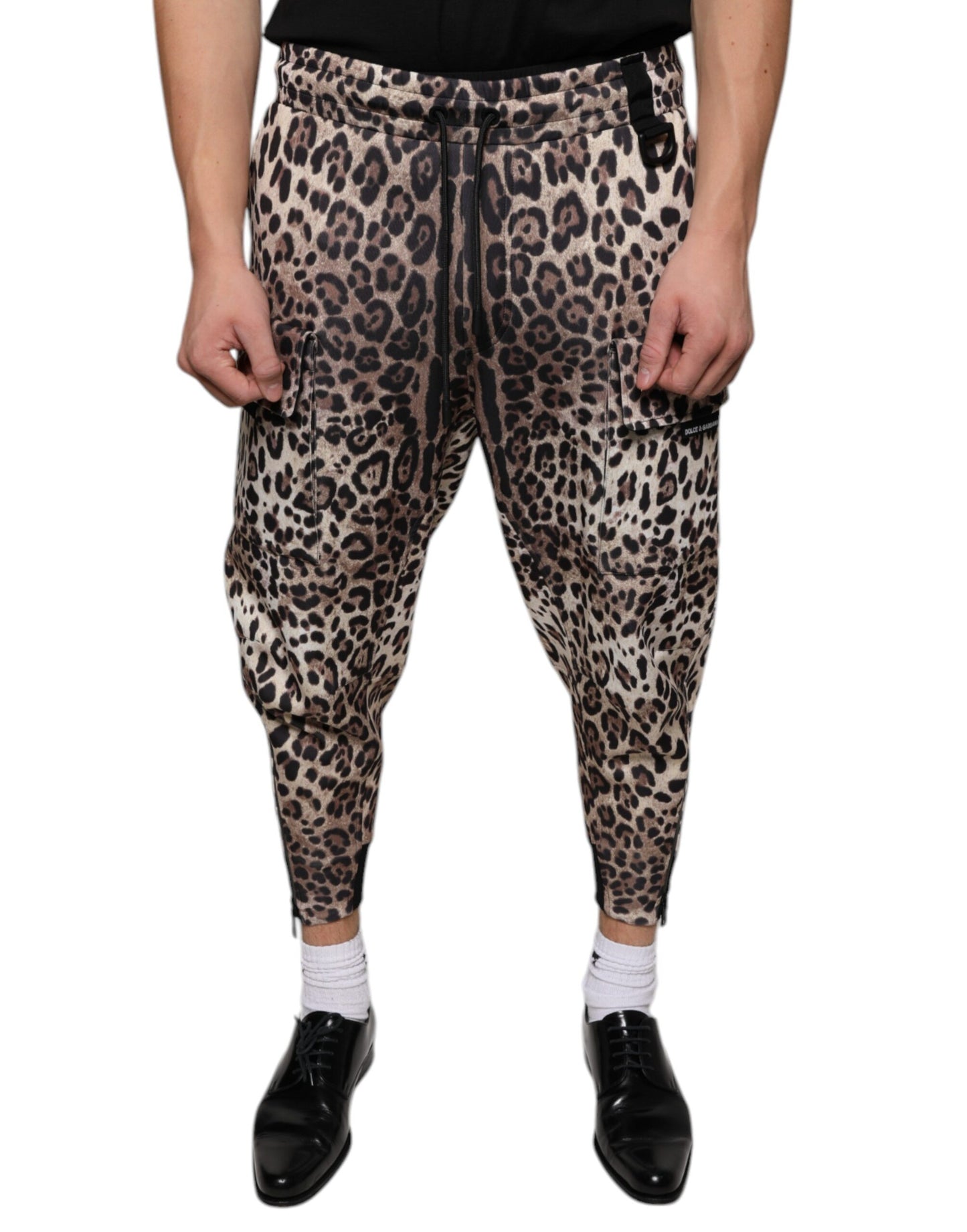 Dolce &amp; Gabbana Brown Leopard Polyester Jogger Pants