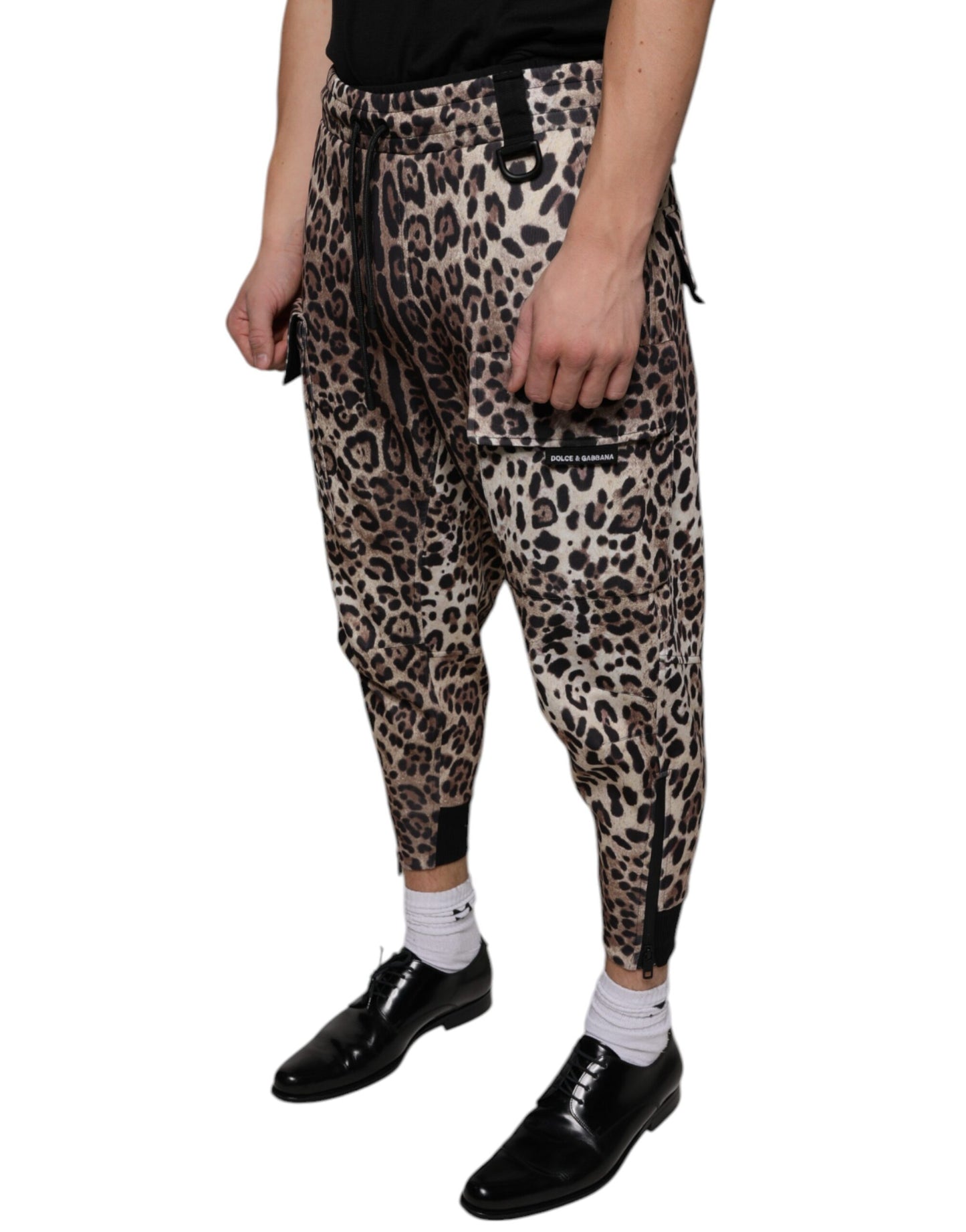 Dolce &amp; Gabbana Brown Leopard Polyester Jogger Pants