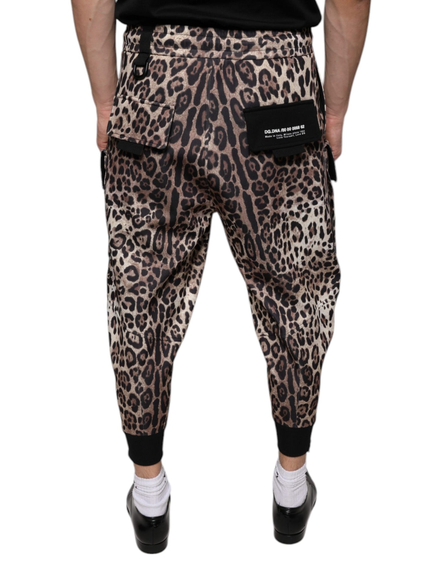 Dolce &amp; Gabbana Brown Leopard Polyester Jogger Pants