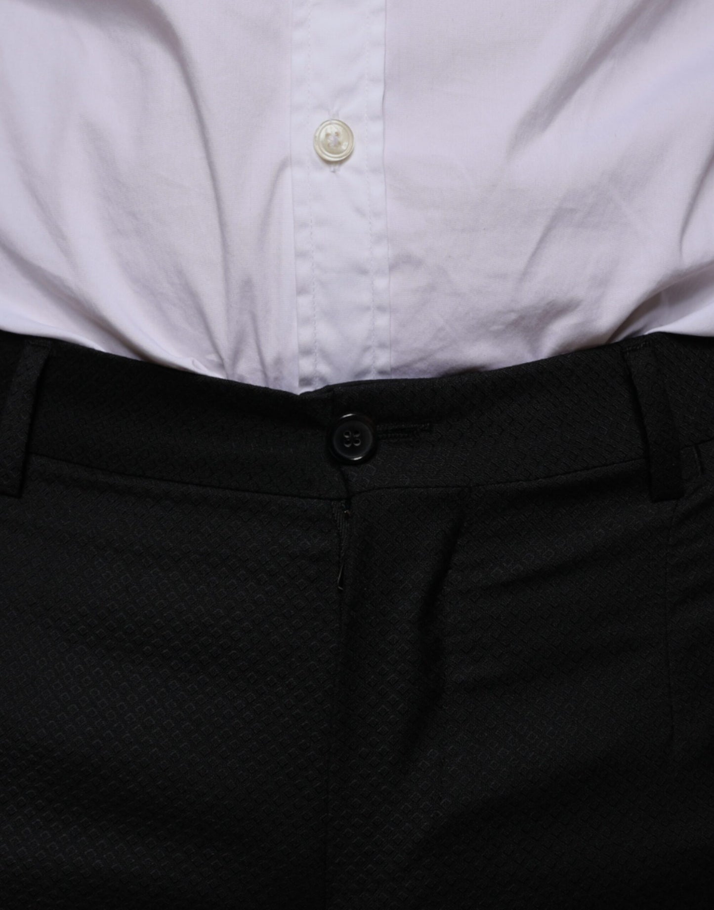 Dolce &amp; Gabbana Black Wool Skinny Dress Formal Pants