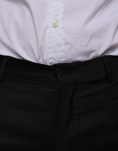 Dolce &amp; Gabbana Black Wool Skinny Dress Formal Pants