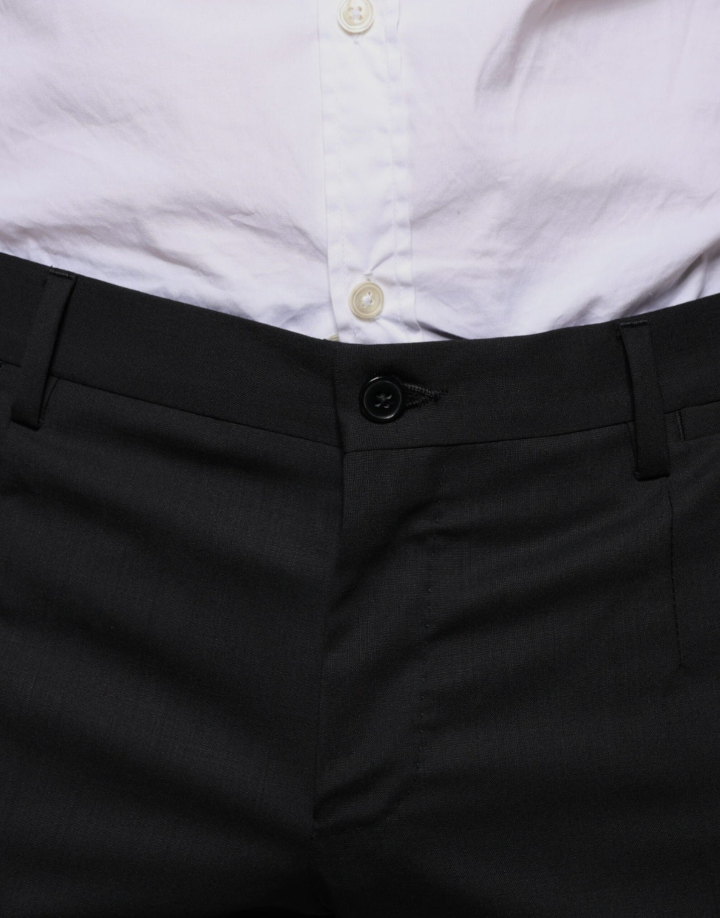 Dolce &amp; Gabbana Black Wool Skinny Dress Formal Pants