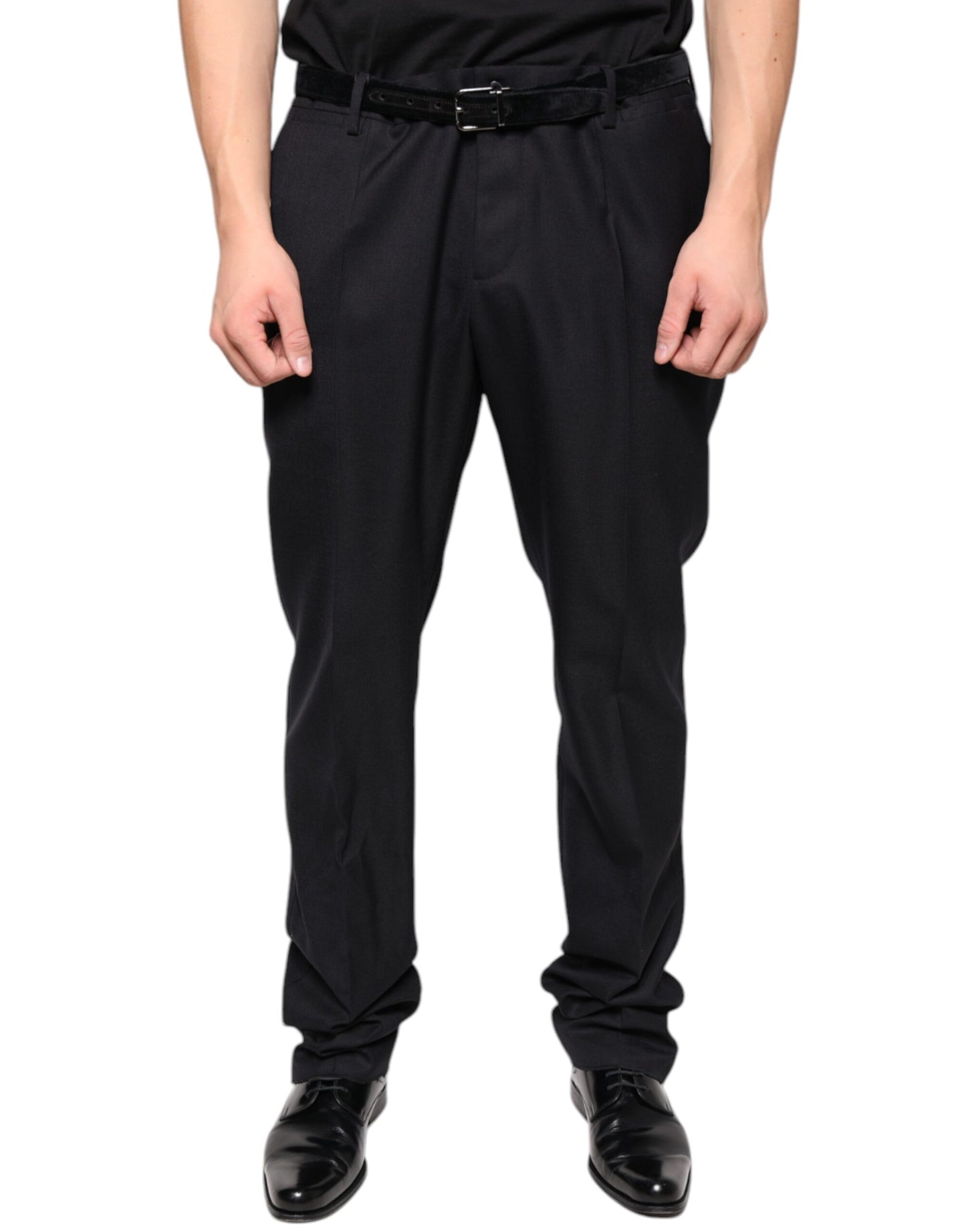 Dolce &amp; Gabbana Black Wool Skinny Dress Formal Pants