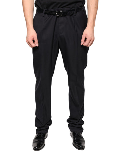Dolce &amp; Gabbana Black Wool Skinny Dress Formal Pants