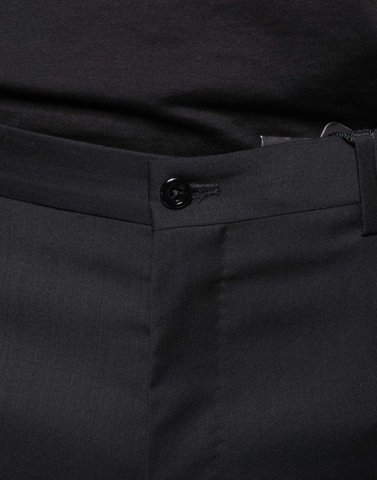 Dolce &amp; Gabbana Black Wool Skinny Men Dress Pants
