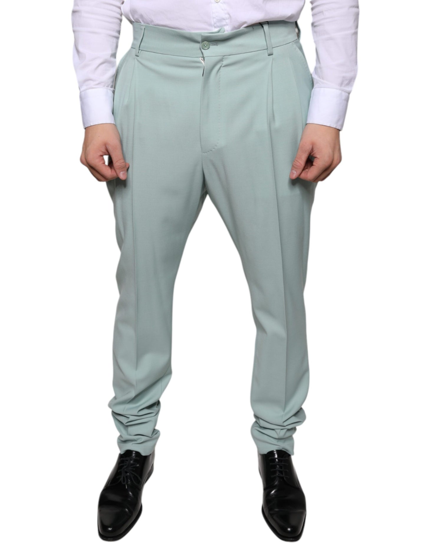 Dolce &amp; Gabbana Mint Green Cotton Dress Pants