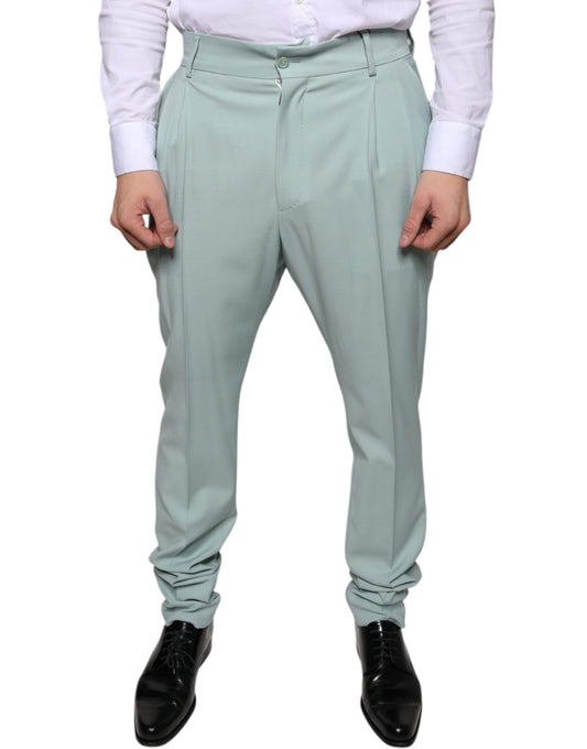 Dolce &amp; Gabbana Mint Green Cotton Dress Pants