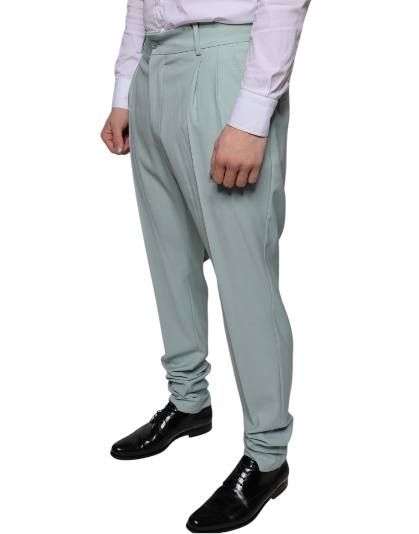 Dolce &amp; Gabbana Mint Green Cotton Dress Pants