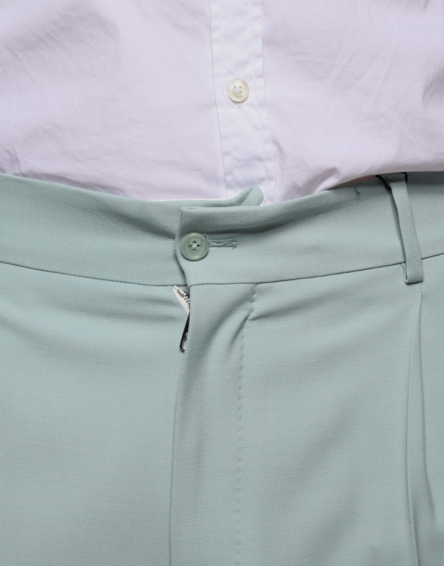 Dolce &amp; Gabbana Mint Green Cotton Dress Pants