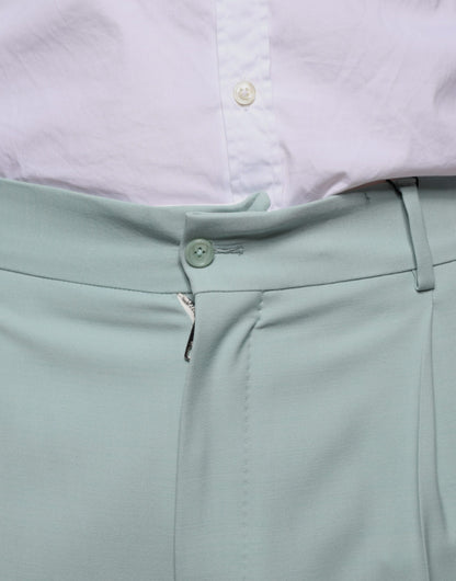 Dolce &amp; Gabbana Mint Green Cotton Dress Pants