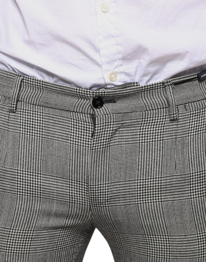 Dolce &amp; Gabbana Gray Check Tartan Wool Skinny Pants