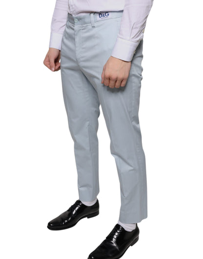 Dolce &amp; Gabbana Light Blue Cotton Dress Pants