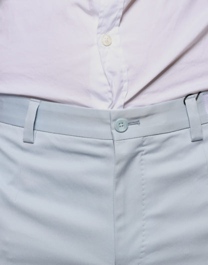 Dolce &amp; Gabbana Light Blue Cotton Dress Pants