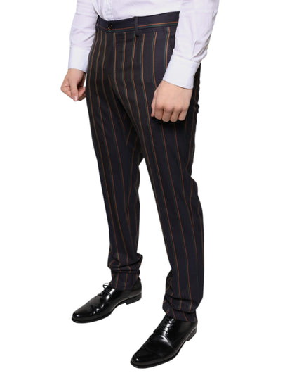 Dolce &amp; Gabbana Brown Stripes Skinny Men Dress Pants