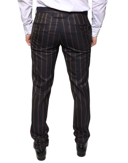 Dolce &amp; Gabbana Brown Stripes Skinny Men Dress Pants