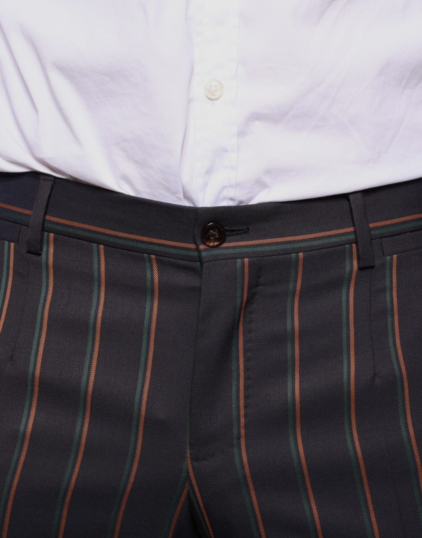 Dolce &amp; Gabbana Brown Stripes Skinny Men Dress Pants