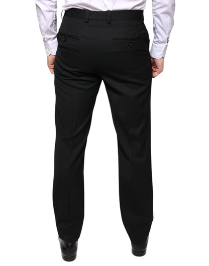 Dolce &amp; Gabbana Black Wool Skinny Men Dress Pants
